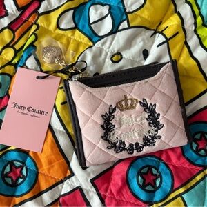 Juicy Couture Pink Quilted Wallet with Black Trim